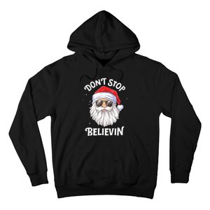 Dont Stop Believin Santa Funny Christmas Boy Kids Gifts Hoodie