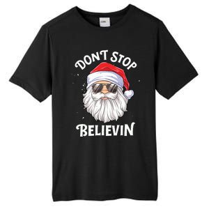 Dont Stop Believin Santa Funny Christmas Boy Kids Gifts Tall Fusion ChromaSoft Performance T-Shirt