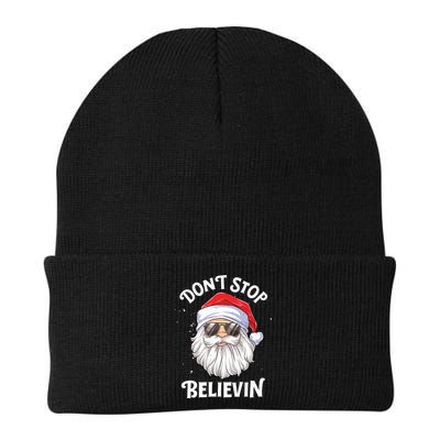 Dont Stop Believin Santa Funny Christmas Boy Kids Gifts Beanie