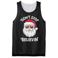 Dont Stop Believin Santa Funny Christmas Boy Kids Gifts Mesh Reversible Basketball Jersey Tank