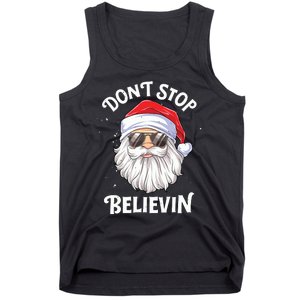 Dont Stop Believin Santa Funny Christmas Boy Kids Gifts Tank Top