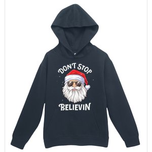 Dont Stop Believin Santa Funny Christmas Boy Kids Gifts Urban Pullover Hoodie