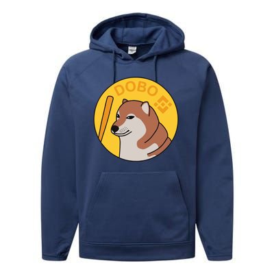 Dogebonk Solona Bonk Coin Logo Performance Fleece Hoodie