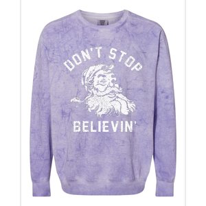 Don’t Stops Believing Funny Xmas Vibe Christmas Santa Lover Colorblast Crewneck Sweatshirt