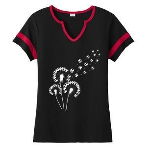 Dandelion Soccer Ball For Soccer Player Soccer Ladies Halftime Notch Neck Tee