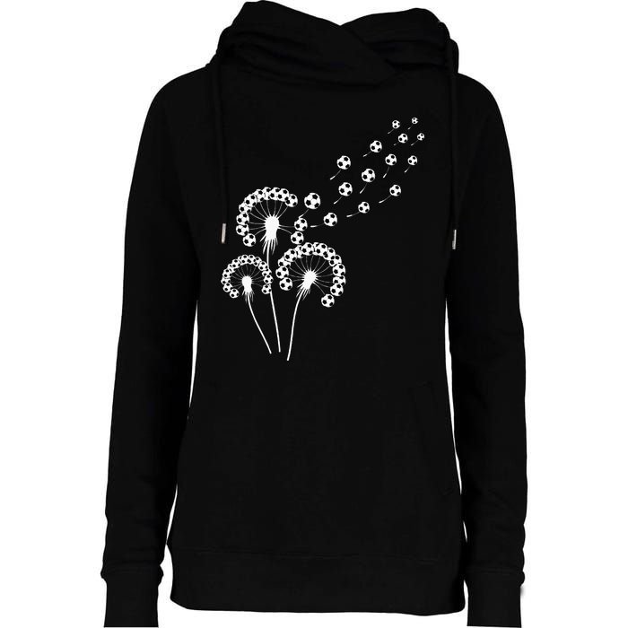 Dandelion Soccer Ball For Soccer Player Soccer Womens Funnel Neck Pullover Hood