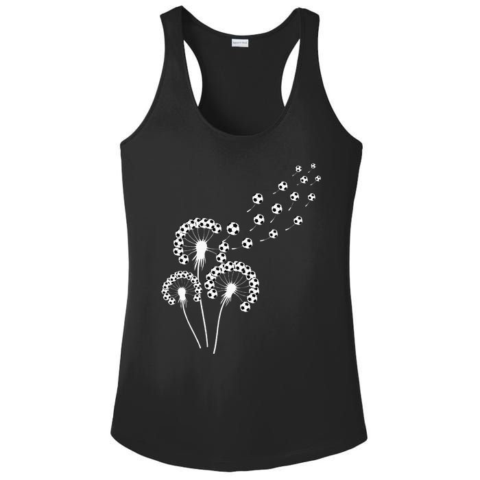 Dandelion Soccer Ball For Soccer Player Soccer Ladies PosiCharge Competitor Racerback Tank