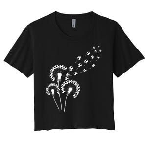 Dandelion Soccer Ball For Soccer Player Soccer Women's Crop Top Tee