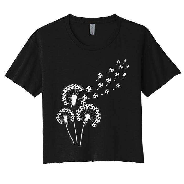 Dandelion Soccer Ball For Soccer Player Soccer Women's Crop Top Tee