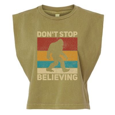 DonT Stop Believing Sasquatch Costume Big Foot Bigfoot Garment-Dyed Women's Muscle Tee