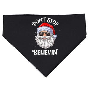 DonT Stop Believin Santa Funny Christmas USA-Made Doggie Bandana