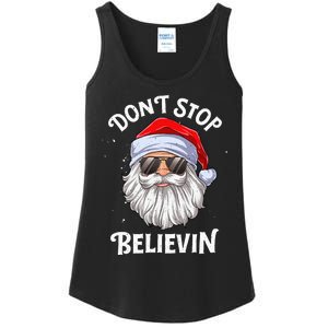 DonT Stop Believin Santa Funny Christmas Ladies Essential Tank