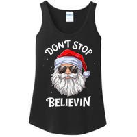 DonT Stop Believin Santa Funny Christmas Ladies Essential Tank