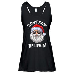 DonT Stop Believin Santa Funny Christmas Ladies Essential Flowy Tank