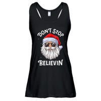 DonT Stop Believin Santa Funny Christmas Ladies Essential Flowy Tank