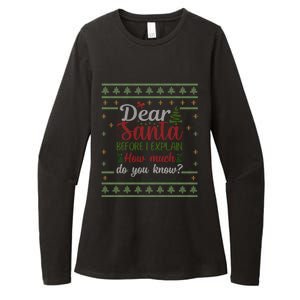 Dear Santa Before I Explain How Much Do You Know Christmas Cute Gift Womens CVC Long Sleeve Shirt