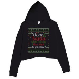 Dear Santa Before I Explain How Much Do You Know Christmas Cute Gift Crop Fleece Hoodie