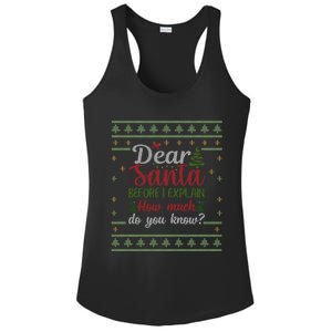 Dear Santa Before I Explain How Much Do You Know Christmas Cute Gift Ladies PosiCharge Competitor Racerback Tank