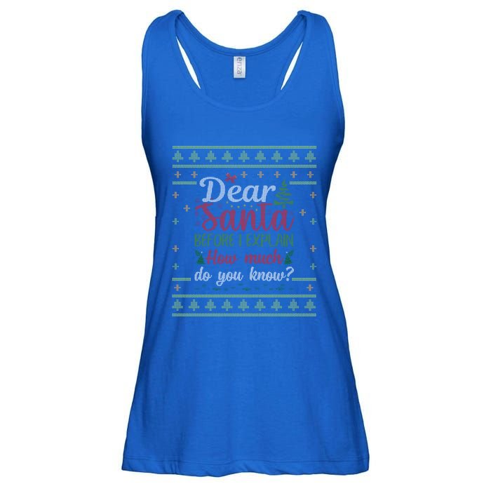 Dear Santa Before I Explain How Much Do You Know Christmas Cute Gift Ladies Essential Flowy Tank