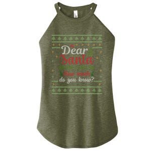 Dear Santa Before I Explain How Much Do You Know Christmas Cute Gift Women's Perfect Tri Rocker Tank