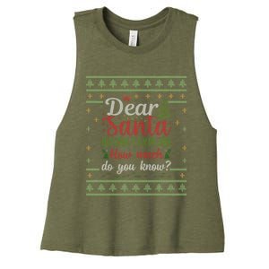 Dear Santa Before I Explain How Much Do You Know Christmas Cute Gift Women's Racerback Cropped Tank