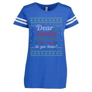 Dear Santa Before I Explain How Much Do You Know Christmas Cute Gift Enza Ladies Jersey Football T-Shirt