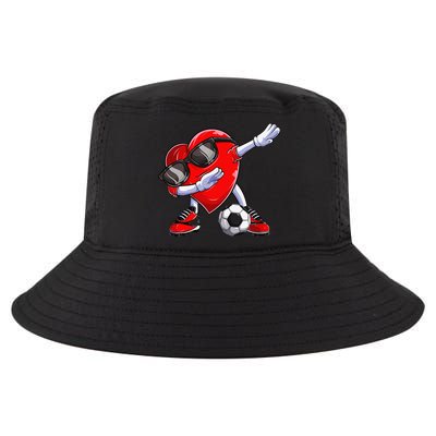 Dabbing Soccer Ball Heart funny Valentines Day Cool Comfort Performance Bucket Hat