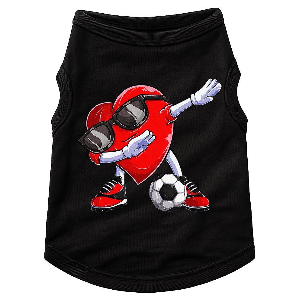 Dabbing Soccer Ball Heart funny Valentines Day Doggie Tank
