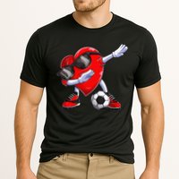 Dabbing Soccer Ball Heart funny Valentines Day Cooling Performance Crew T-Shirt
