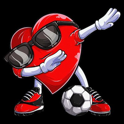 Dabbing Soccer Ball Heart funny Valentines Day T-Shirt