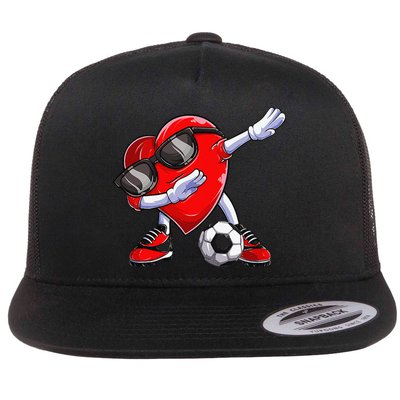 Dabbing Soccer Ball Heart funny Valentines Day Flatbill Hat
