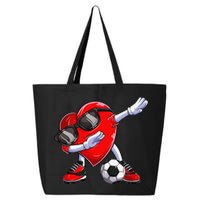 Dabbing Soccer Ball Heart funny Valentines Day 25L Jumbo Tote