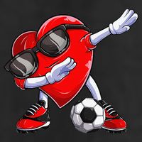 Dabbing Soccer Ball Heart funny Valentines Day 25L Jumbo Tote