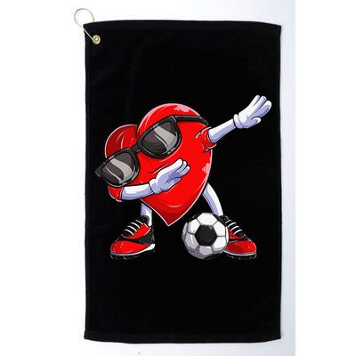 Dabbing Soccer Ball Heart funny Valentines Day Golf Towel