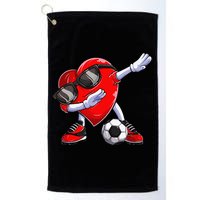 Dabbing Soccer Ball Heart funny Valentines Day Golf Towel