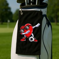 Dabbing Soccer Ball Heart funny Valentines Day Golf Towel
