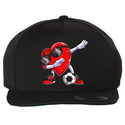 Dabbing Soccer Ball Heart funny Valentines Day Wool Snapback Cap
