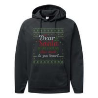 Dear Santa Before I Explain How Much Do You Know Christmas Performance Fleece Hoodie