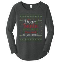 Dear Santa Before I Explain How Much Do You Know Christmas Women's Perfect Tri Tunic Long Sleeve Shirt