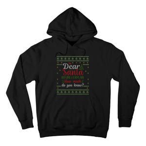 Dear Santa Before I Explain How Much Do You Know Christmas Tall Hoodie