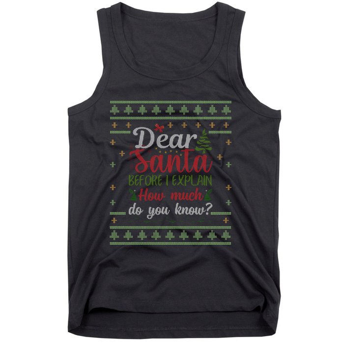 Dear Santa Before I Explain How Much Do You Know Christmas Tank Top