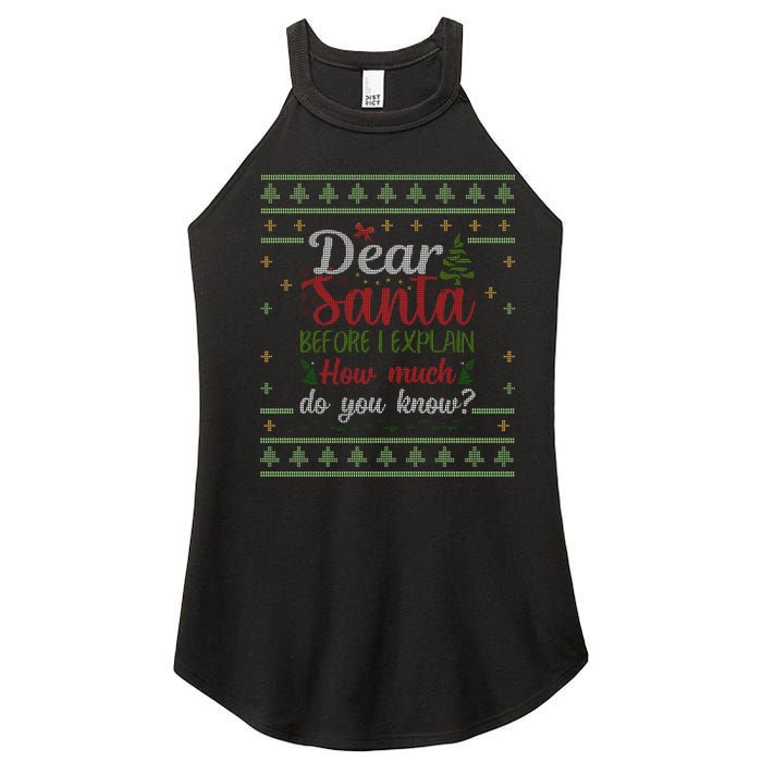 Dear Santa Before I Explain How Much Do You Know Christmas Women's Perfect Tri Rocker Tank