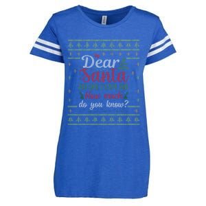 Dear Santa Before I Explain How Much Do You Know Christmas Enza Ladies Jersey Football T-Shirt