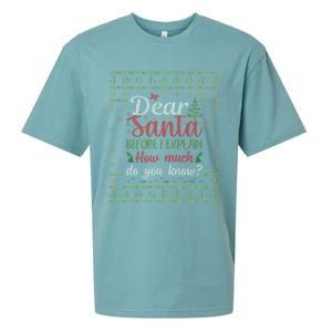 Dear Santa Before I Explain How Much Do You Know Christmas Sueded Cloud Jersey T-Shirt