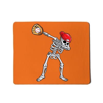 Dabbing Skeleton Baseball Halloween Player Catcher Pitcher Mousepad