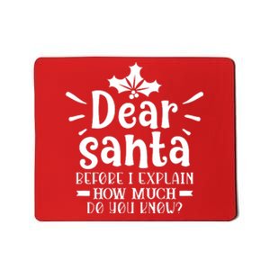 Dear Santa Before I Explain Mousepad