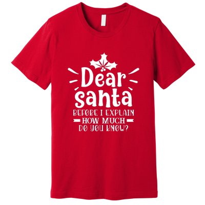 Dear Santa Before I Explain Premium T-Shirt