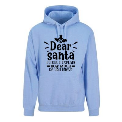 Dear Santa Before I Explain Unisex Surf Hoodie