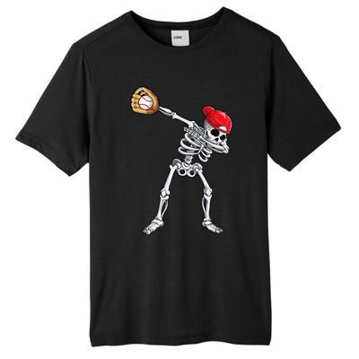 Dabbing Skeleton Baseball Halloween Player Catcher Pitcher Tall Fusion ChromaSoft Performance T-Shirt