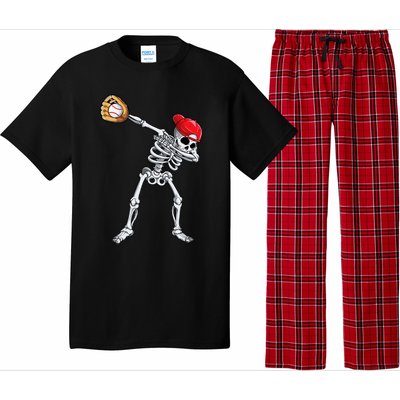 Dabbing Skeleton Baseball Halloween Player Catcher Pitcher Pajama Set